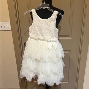 American Princess White Lace Tiered Dress